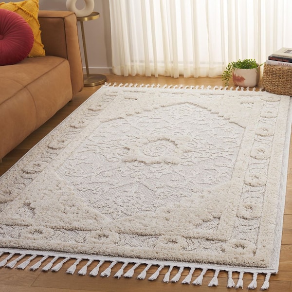 Chloe 5 ft. x 8 ft. Ivory Tonal Oriental Area Rug