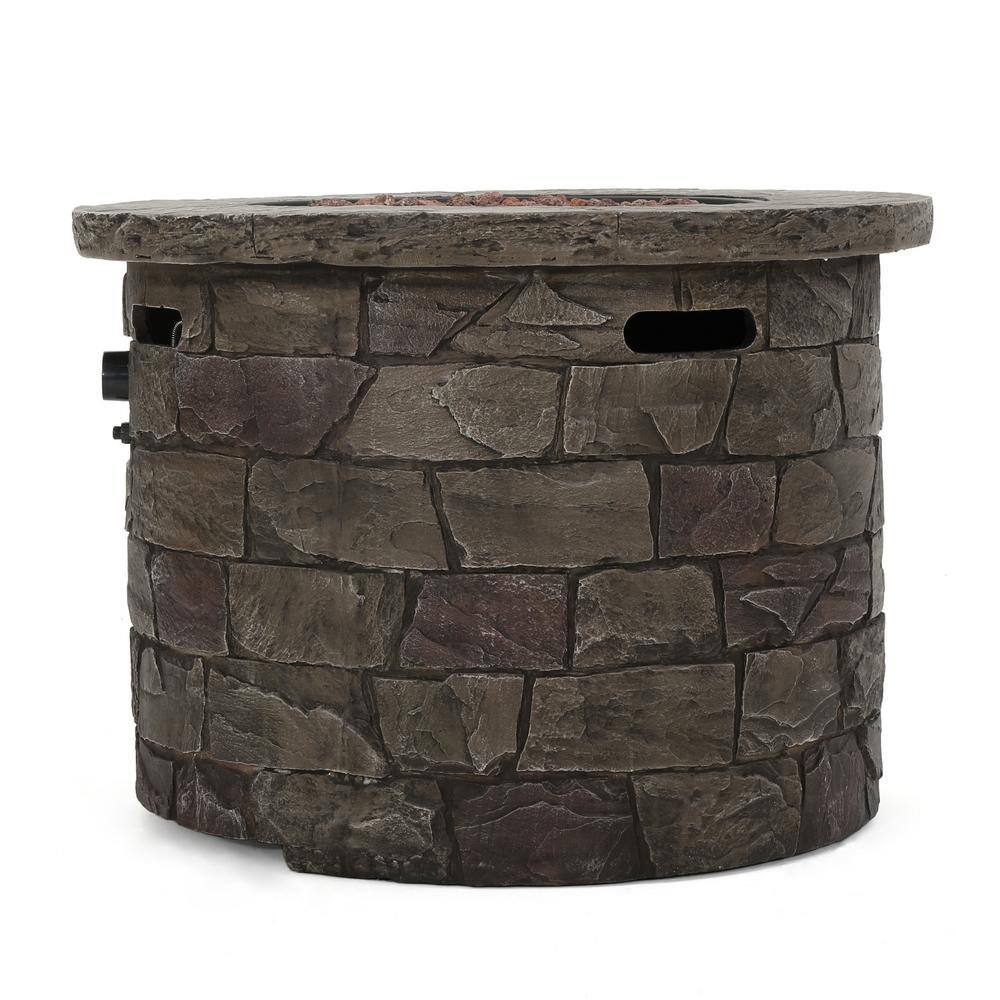Stillwater 33" Circular Natural Stone Gas Fire Pit