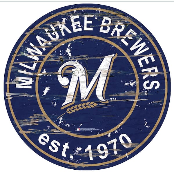 Fan Creations MLB Milwaukee Brewers 24 in. Distressed Wooden Wall Art ...