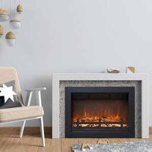 33 in. W x 25 in. H Electric Fireplace Insert, 4-Flames Brightness, 750-Watt/1500-Watt