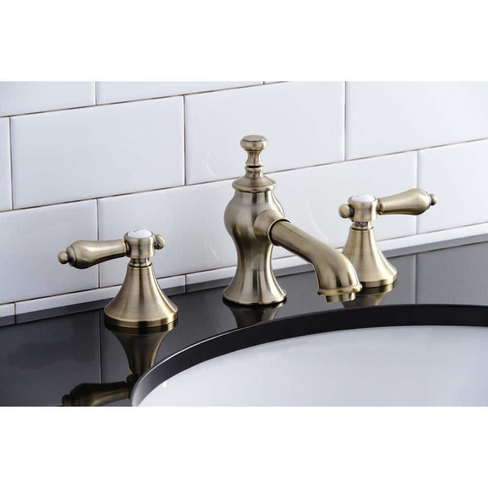 Vintage Brass 8" Widespread Elegant Bathroom Faucet