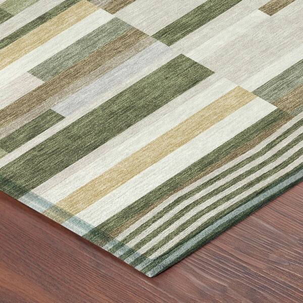 Chantille Machine Washable Indoor/Outdoor Abstract ACN2820 Olive 10 ft. x 14 ft. Area Rug