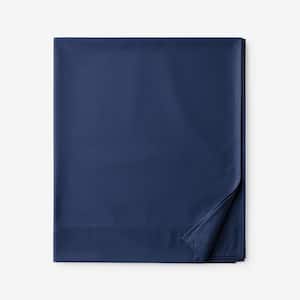 Company Cotton Wrinkle-Free Sateen Blue Sapphire Sateen Full Flat Sheet