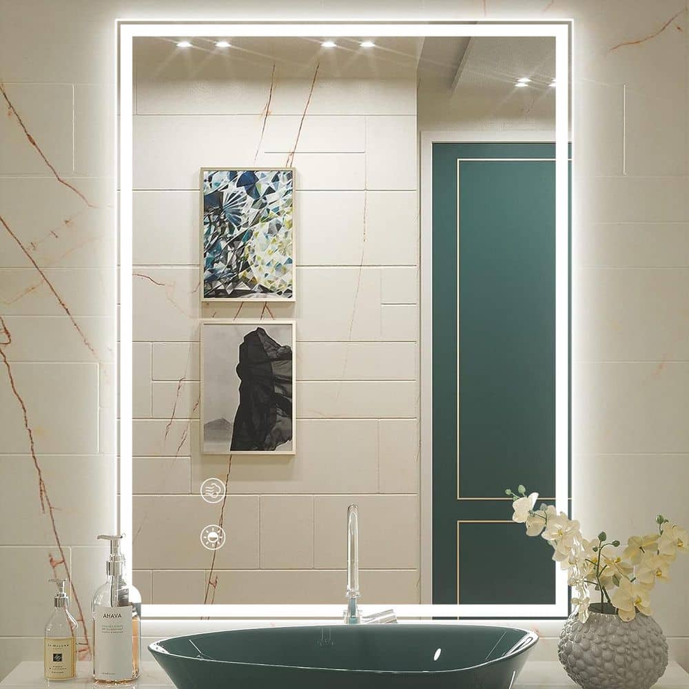 24 in. W x 32 in. H Rectangular Frameless Wall Mount LED Bathroom Vanity Mi