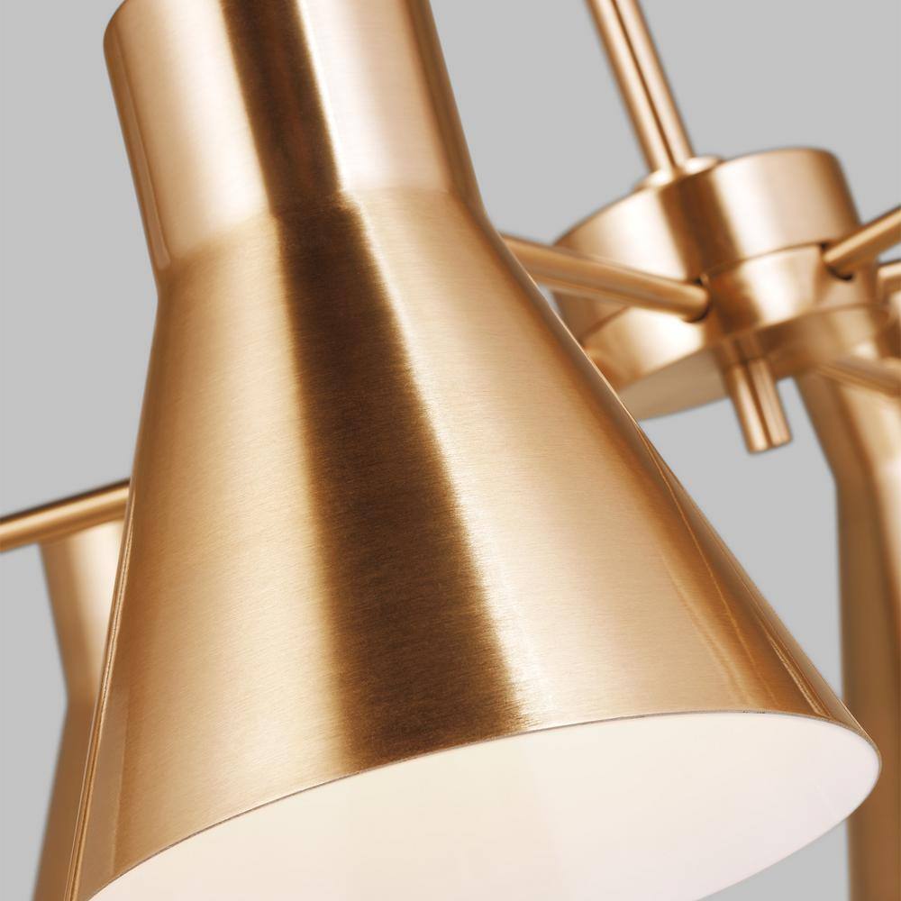 Chet 6-Light Satin Brass Steel Chandelier