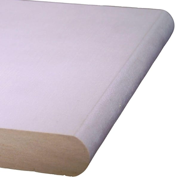 Pac Trim 1 in. x 12 in. x 8 ft. Primed Bullnose Shelving MDF Board