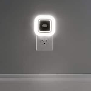 3.5 in. Plug-In Indoor Square LED Motion Sensor Automatic Dusk to Dawn Black Night Light
