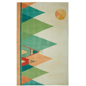 Southwest Teepee Multi 8 ft. x 10 ft. Contemporary Area Rug