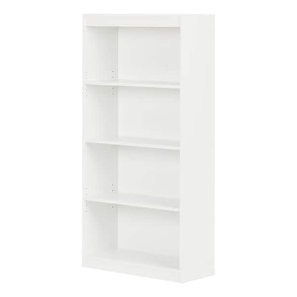 South Shore 56 in. White Wood 4-shelf Standard Bookcase with Adjustable Shelves