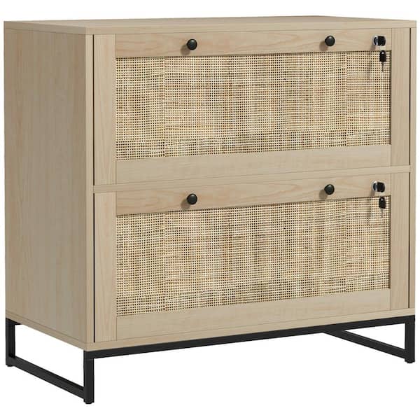 Vinsetto 2-Drawer Natural Wood Engineered Wood 15.75 in. W Vertical File Cabinet