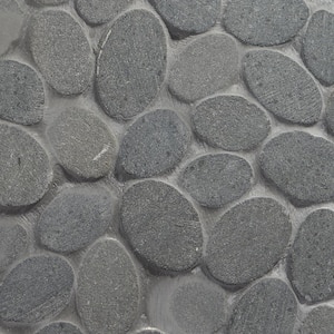 Countryside Sliced Round 11.81 in. x 11.81 in. Black Lava Floor and Wall Mosaic (0.97 sq. ft. / sheet)