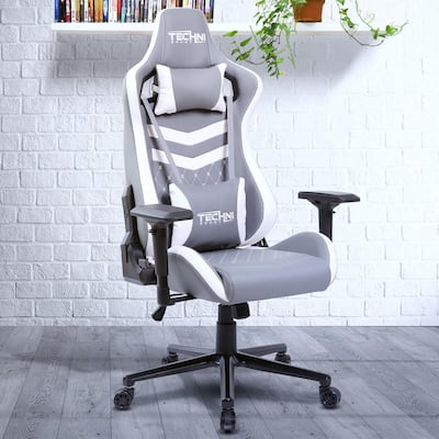 TS-83 Grey and White Ergonomic Executive Gaming Chair