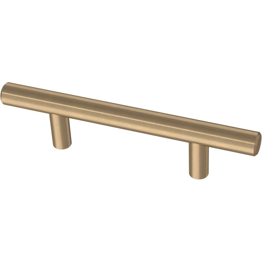 Champagne Bronze Cylindrical Bar Cabinet Pull with Mounting Hardware