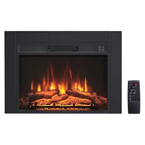 28 in. Ventless Electric Fireplace Insert, Remote Control, Adjustable Led Flame Brightness, 750-Watt/1500-Watt