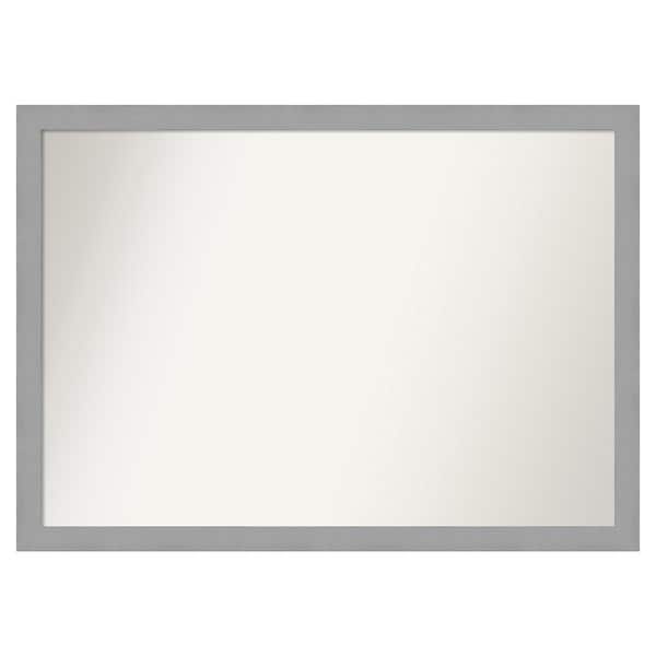 Amanti Art Brushed Nickel 49.5 in. x 35.5 in. Cusom Non-Beveled Framed Bathroom Vanity Wall Mirror