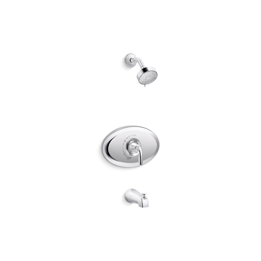 KOHLER Remodel Rite-Temp Lever 1-Handle 1.75 GPM Wall Mount Bath and Shower Trim Kit in Polished Chrome (Valve Included)