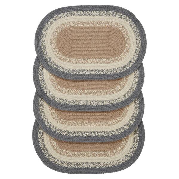 VHC BRANDS Finders Keepers 15 in. W x 10 in. H Multi Cotton Blend Oval Placemat (Set of 4)
