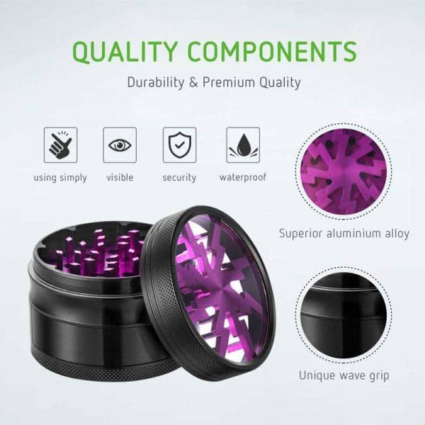 4 Pieces 2.15 Inches Anpro Herb Grinder Premium Aluminum Grinder with Sifter and Magnetic Top for Dry Herb and Tobacco with Better Quality 55mm