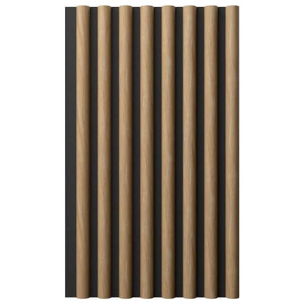 AcousticPro 1 in. x 1 ft. x 8 ft. Noise Cancelling Half Round MDF Sound Absorbing Panel in Aged Barrel (2-Pack)