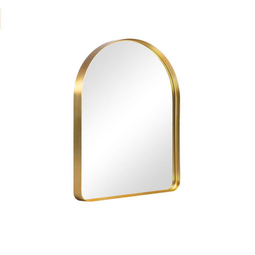 NEUTYPE 30 in. W x 39 in. H Arched Alloy Aluminum Metal Framed Modern Gold Wall Decorative