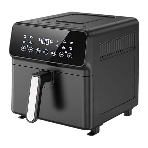 6 Qt. Black Large Air Fryer Oven Combo with All Metal Inside, Non-Stick Square Basket, Dishwasher Safe