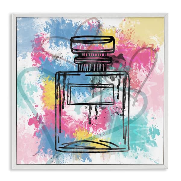 Stupell Industries Modern Splash Bottle by Natalie Carpentieri White Framed Abstract Giclee Art Print 12 in. x 12 in.