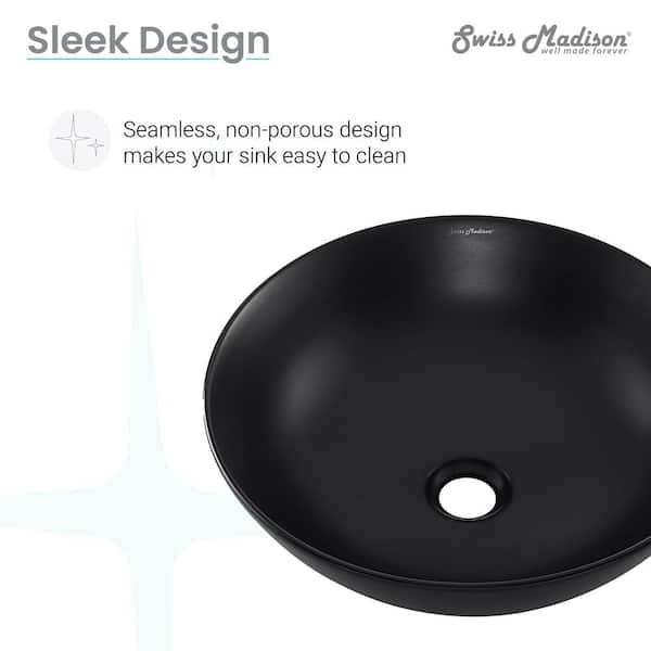 Swiss Madison Classe Vessel Sink in Matte Black SM-VS241 - The