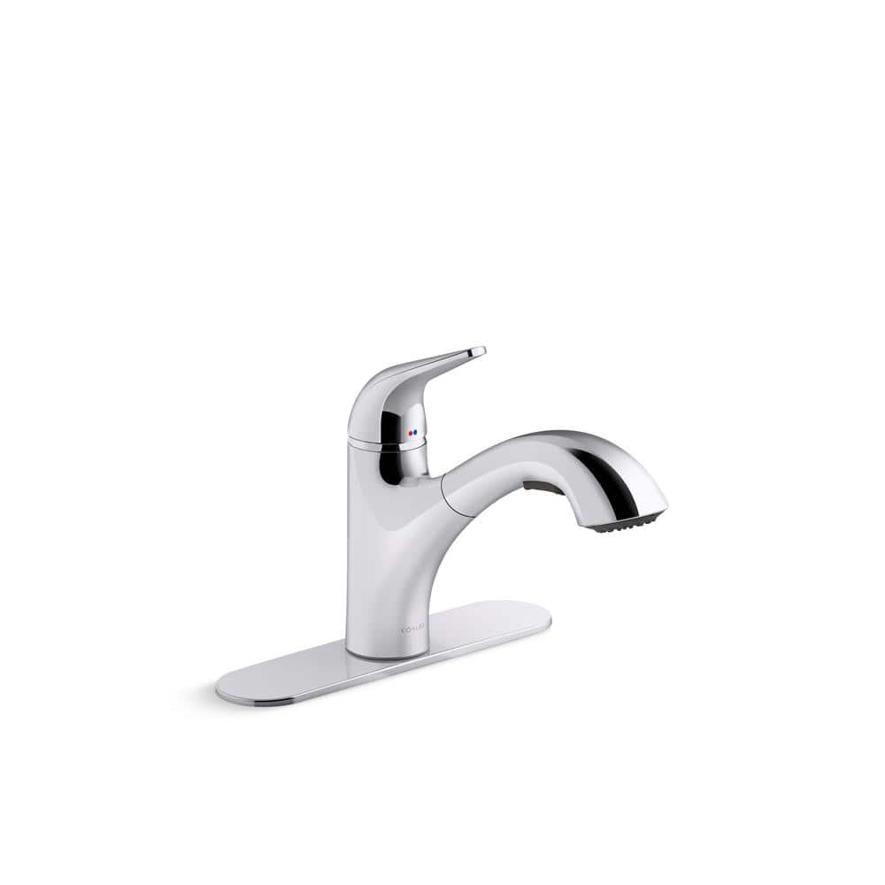 Polished Chrome Single-Handle Pull-Out Kitchen Faucet