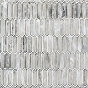 Fargin Silver Haze Elongated Hexagon 12 in. x 10 in. x 7mm Polished Glass Mosaic Tile (0.82 sq. ft.)