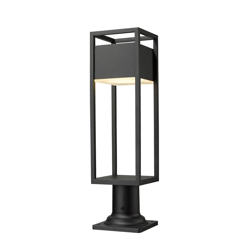 Barwick 1-Light Black 23.25 in. LED Aluminum Hardwired Outdoor Weather Resi
