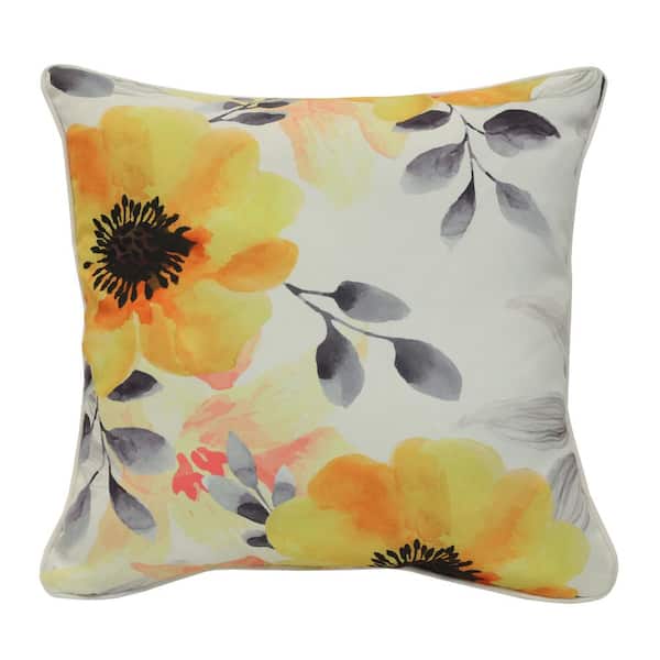 OUTDOOR DECOR BY COMMONWEALTH 18 in. x 18 in. Sunny Citrus Outdoor Pillow Throw Pillow in Multi - Includes 1-Throw Pillow