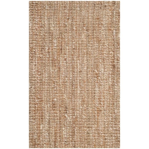 Natural Fiber 2 ft. x 4 ft. Natural/Ivory Woven Crosstitch Area Rug