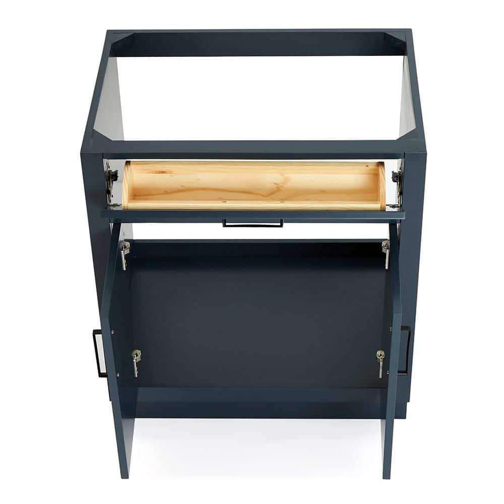 Midnight Blue Hardwood Single Freestanding Vanity Cabinet