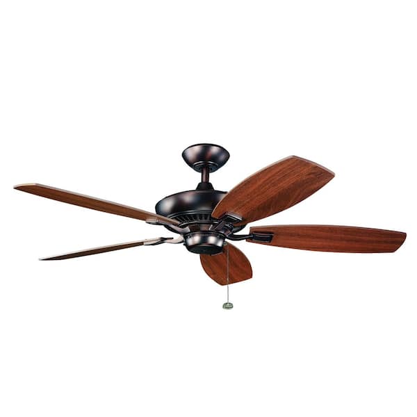 Canfield 52 in. Indoor Oil Brushed Bronze Downrod Mount Ceiling Fan with Pull Chain for Bedrooms or Living Rooms