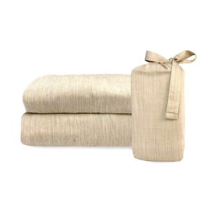 BEDVOYAGE Melange Viscose from Bamboo Cotton Bath Sheet Set - Sand (1 Bath  Sheet, 2 Hand Towels) 21981004 - The Home Depot