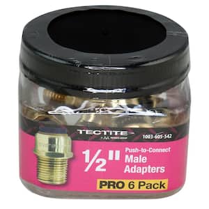 1/2 in. Brass Push-To-Connect x Male Pipe Thread Adapter Pro Pack (6-Pack)
