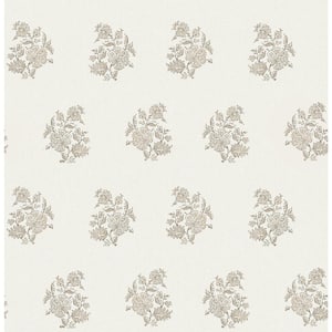 Brown Overbrook Taupe Bouquet Toss Wallpaper Sample