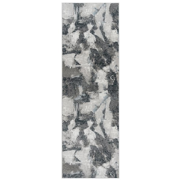 Gertmenian Alor Eze Gray 3 ft. x 8 ft. Abstract Indoor Runner Rug