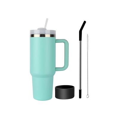 Green Canteen 40 Oz. Double Wall Stainless Steel Teal/White Tumbler with  Handle (2-Pack) DWSST-WTMG-2PK - The Home Depot