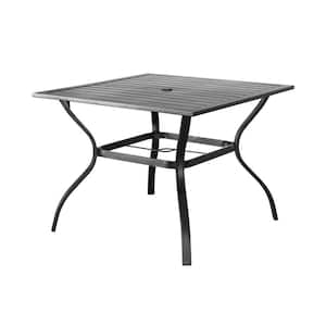 Square Metal 28.3 in. Outdoor Dining Table with Extension