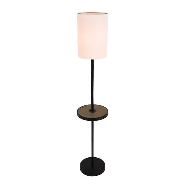 Pia Ricco 57 in. Black Tray Standard Table Floor Lamp