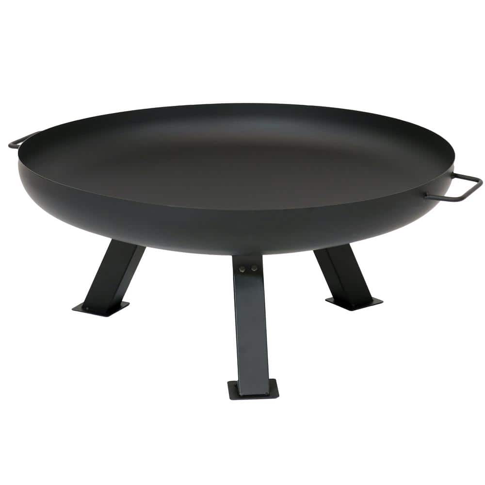 Rustic Black Steel Tripod Fire Pit Table with PVC Cover