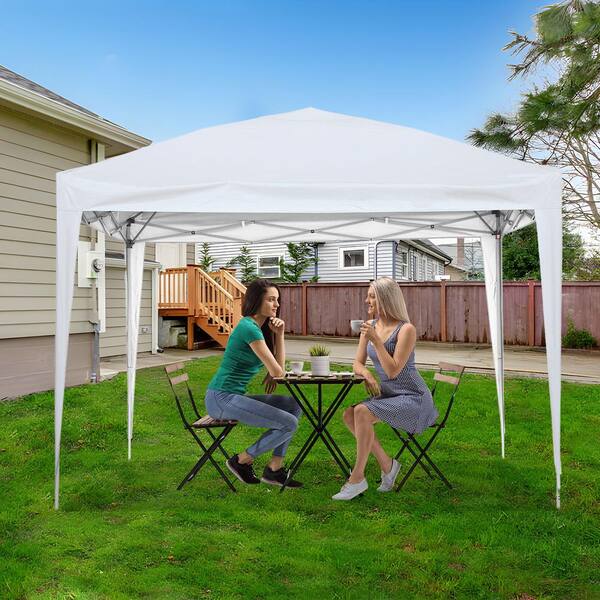 OVASTLKUY 10 ft. x 10 ft. White Outdoor Instant Shelter OVASTLKUY 10 ft. x 10 ft. White Outdoor Instant Shelter