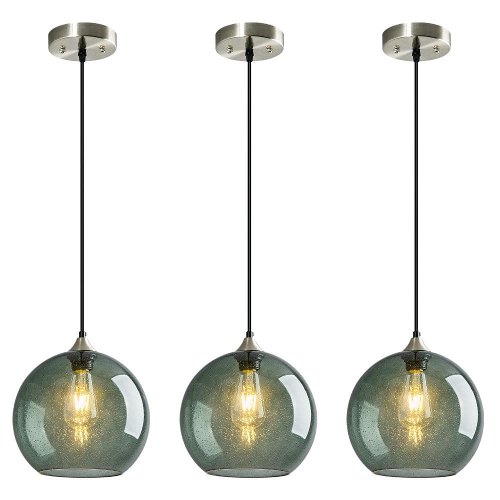 60w 3-Light Gray Green Glass Pendant Lights for Kitchen Island Bedroom Living Dining Room price history on PriceWatchPro