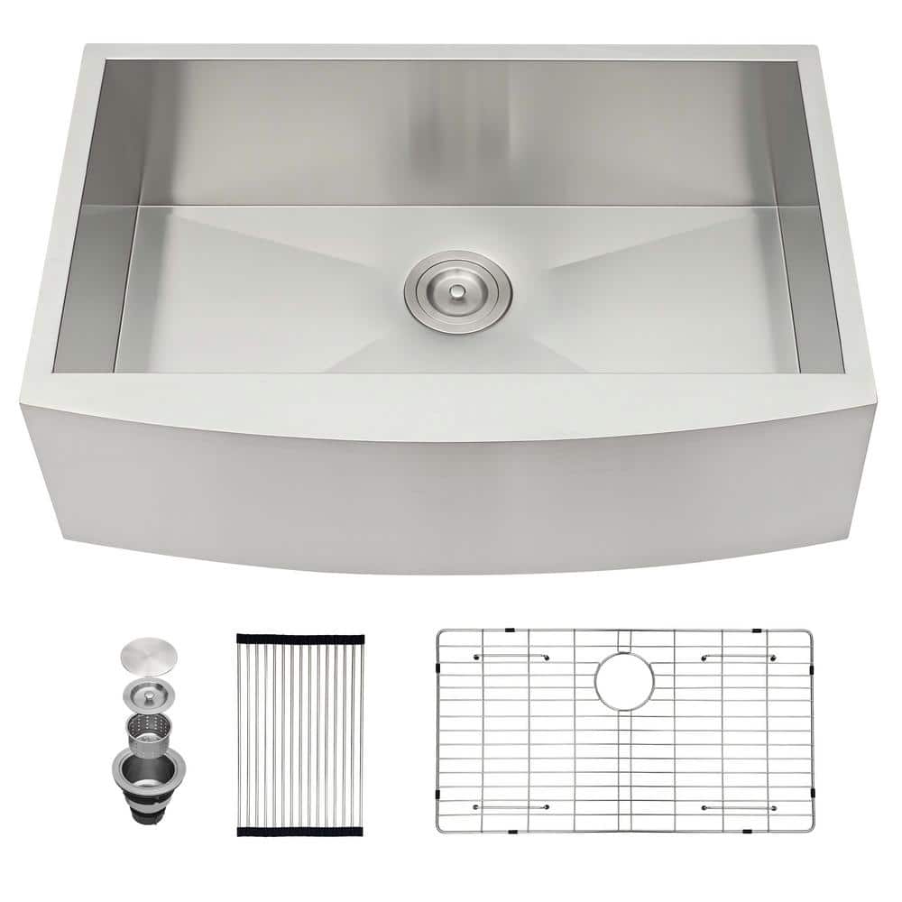 36 in. x 20 in. Farmhouse Single Bowl 18-Gauge Stainless Steel Undermount A