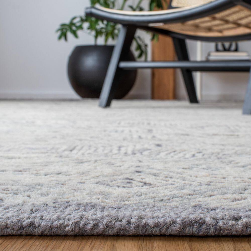 Handmade Luxe Gray Wool 9' x 12' Tufted Rectangular Rug