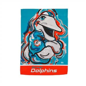 12.5 in. x 18 in. Miami Dolphins Justin Patten Artwork Mascot Garden Flag