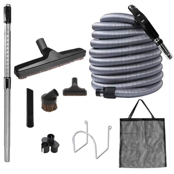 OVO Deluxe 1-1/4 in. 30 ft. Central Vacuum Accessory Kit for Hard Surfaces On-Off Switch Control at the Handle