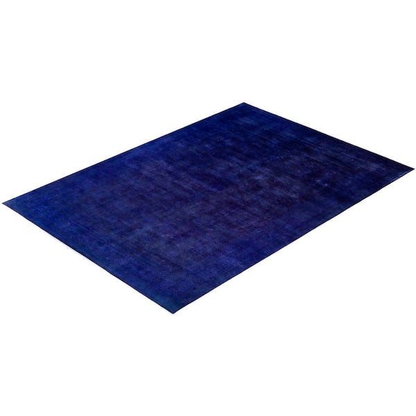 Overdyed Purple 12 ft. x 18 ft. Solid Wool Indoor Area Rug