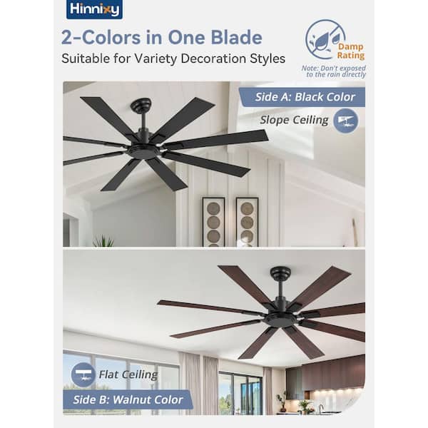 HINNIXY 65 in. Modern Indoor/Covered Outdoor Black 6-Speed